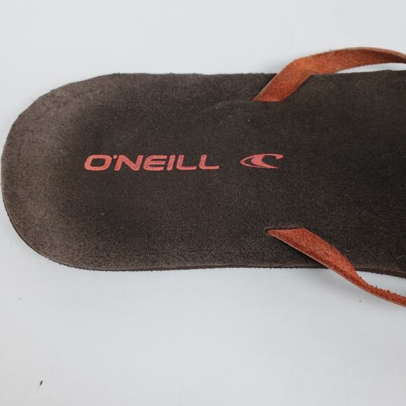 O'Neill Womens Size 8 Brown Coral Leather Slip On Thong Flip Flop Sandals - Picture 9 of 9